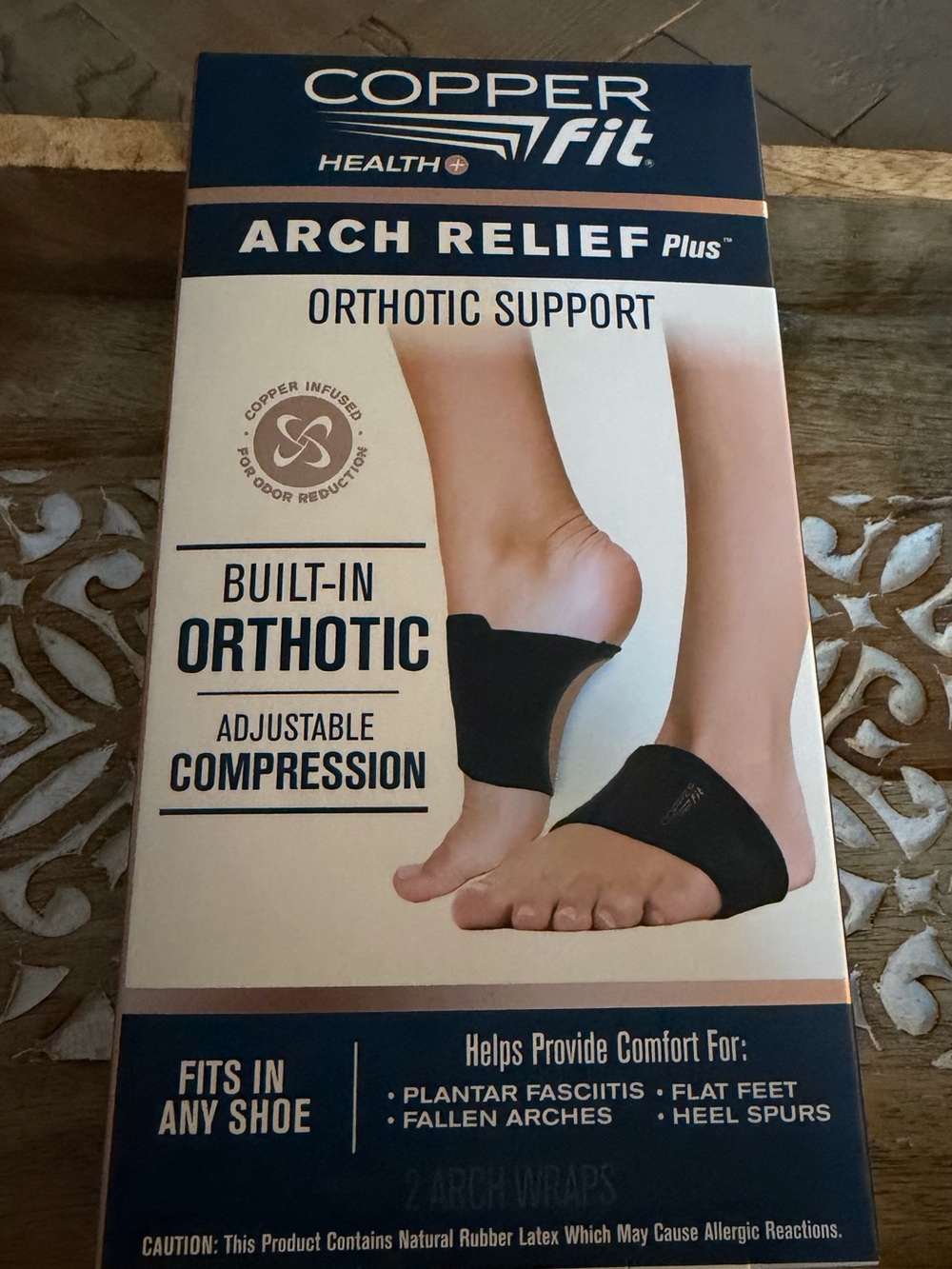 Copper Fit Arch Relief Plus Black Built-In Orthotic Support